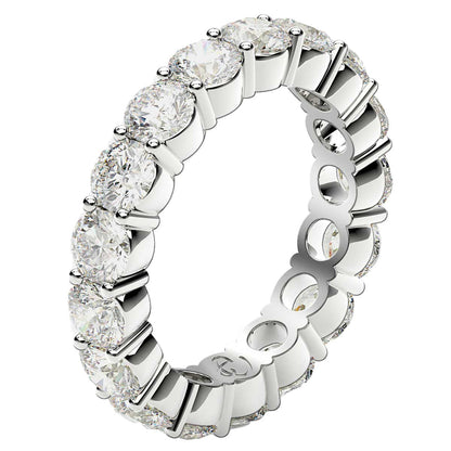 Round Cut Lab Grown Diamond Eternity Ring in 14k White Gold (3 cttw FG/VS2) Bids.com