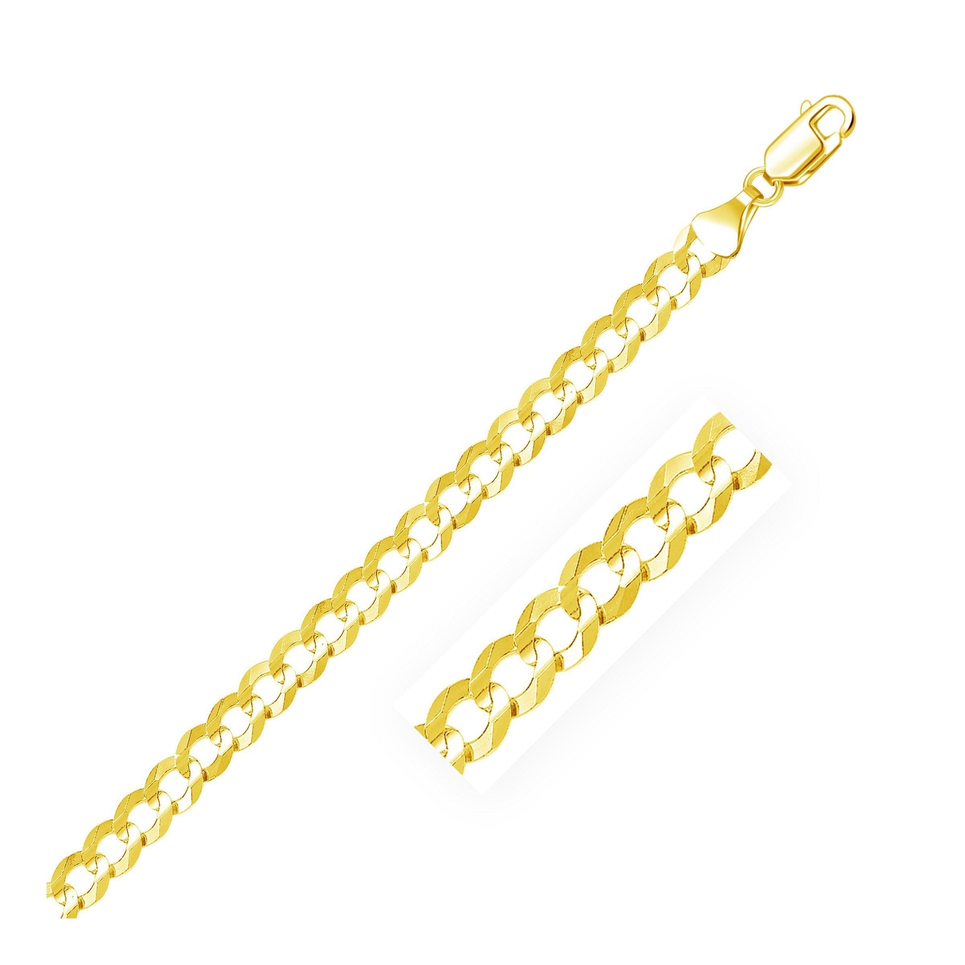 7.0mm 10k Yellow Gold Curb Bracelet Bids.com