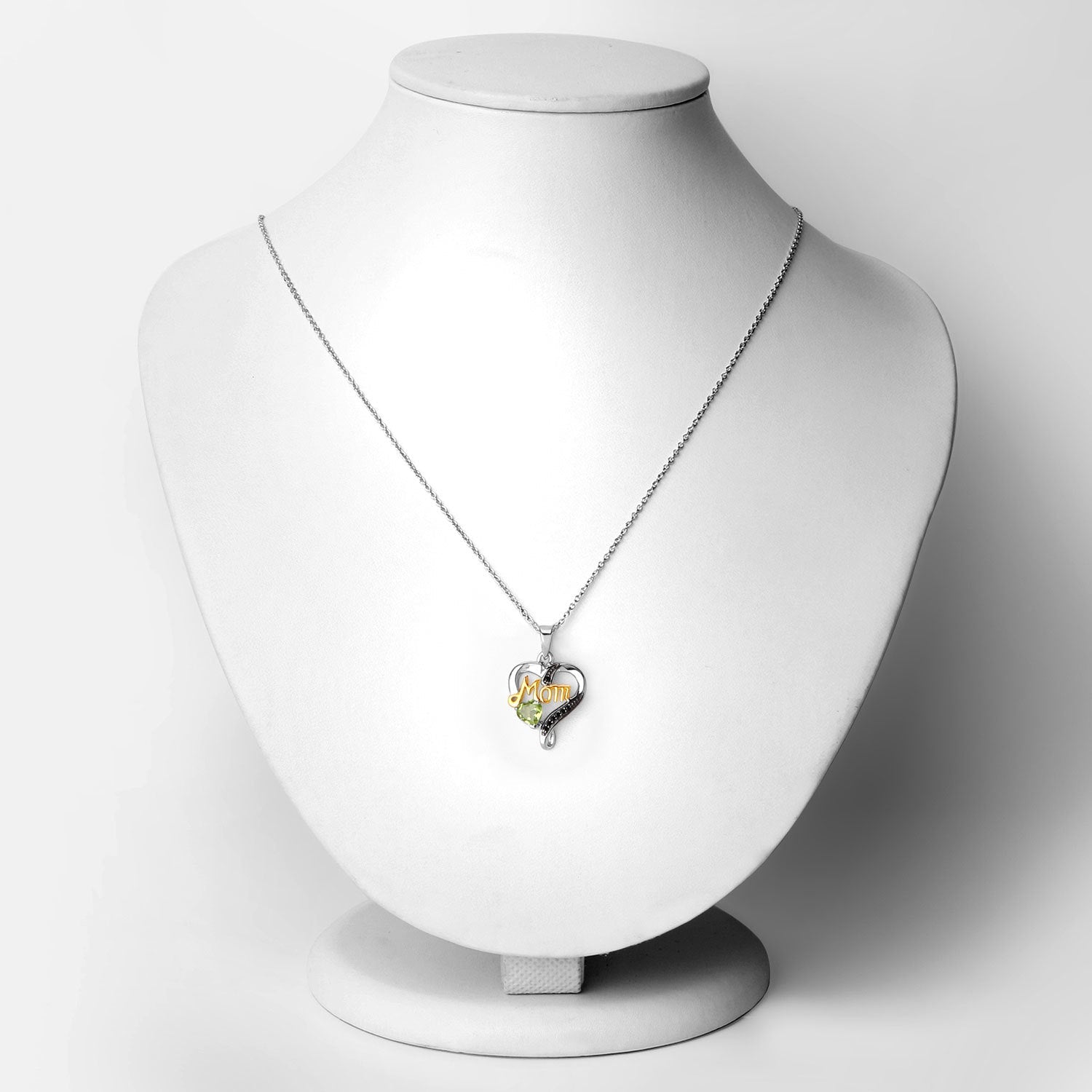 0.49 Carat Genuine Peridot and Black Spinel .925 Sterling Silver Pendant Bids.com