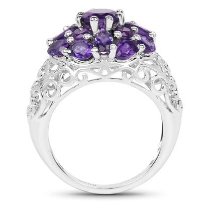 3.29 Carat Genuine Amethyst .925 Sterling Silver Ring Bids.com