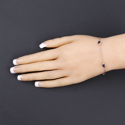 1.70 Carat Genuine Amethyst .925 Sterling Silver Bracelet Bids.com