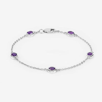1.70 Carat Genuine Amethyst .925 Sterling Silver Bracelet Bids.com
