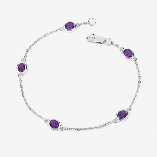 1.70 Carat Genuine Amethyst .925 Sterling Silver Bracelet Bids.com