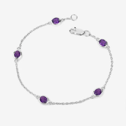 1.70 Carat Genuine Amethyst .925 Sterling Silver Bracelet Bids.com