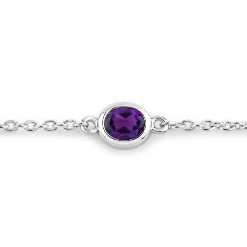 1.70 Carat Genuine Amethyst .925 Sterling Silver Bracelet Bids.com