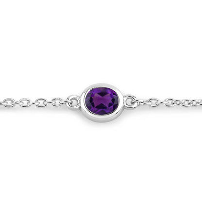 1.70 Carat Genuine Amethyst .925 Sterling Silver Bracelet Bids.com