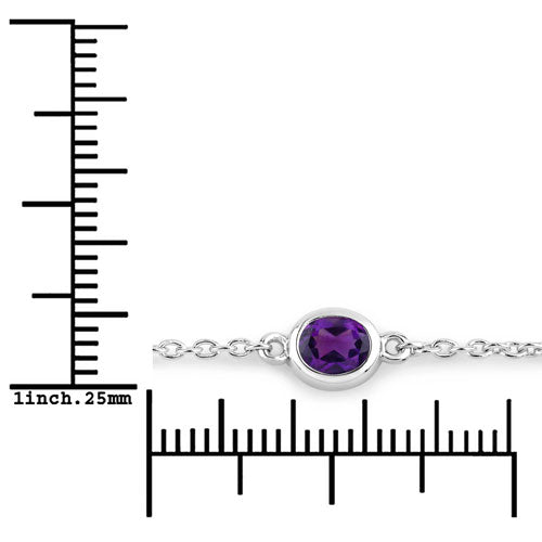 1.70 Carat Genuine Amethyst .925 Sterling Silver Bracelet Bids.com