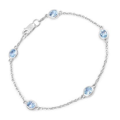 1.80 Carat Genuine Blue Topaz .925 Sterling Silver Bracelet Bids.com