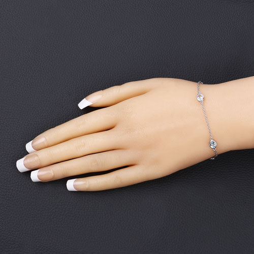 1.80 Carat Genuine Blue Topaz .925 Sterling Silver Bracelet Bids.com