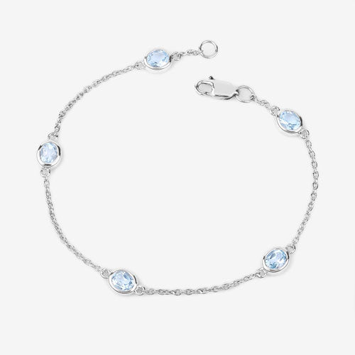 1.80 Carat Genuine Blue Topaz .925 Sterling Silver Bracelet Bids.com