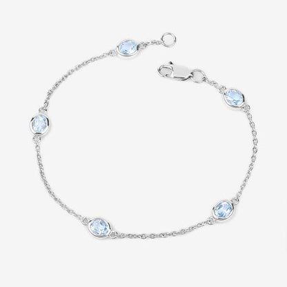 1.80 Carat Genuine Blue Topaz .925 Sterling Silver Bracelet Bids.com