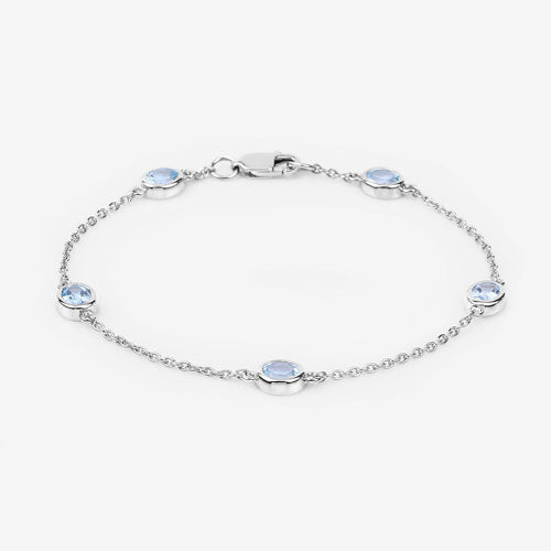 1.80 Carat Genuine Blue Topaz .925 Sterling Silver Bracelet Bids.com