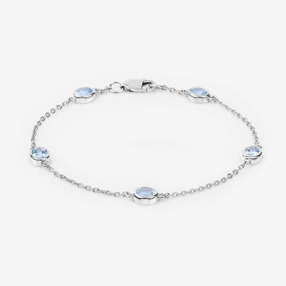 1.80 Carat Genuine Blue Topaz .925 Sterling Silver Bracelet Bids.com