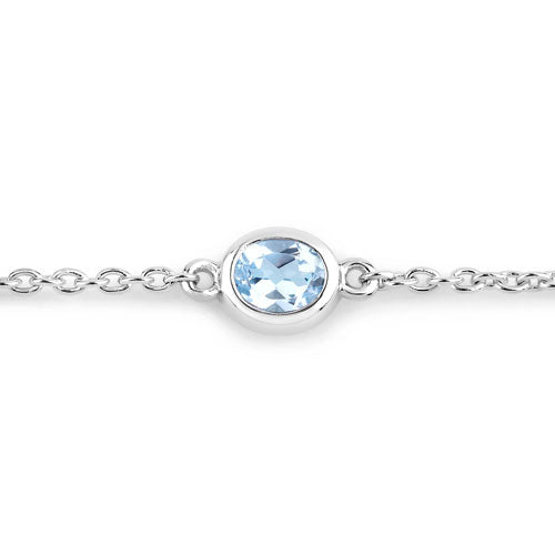 1.80 Carat Genuine Blue Topaz .925 Sterling Silver Bracelet Bids.com