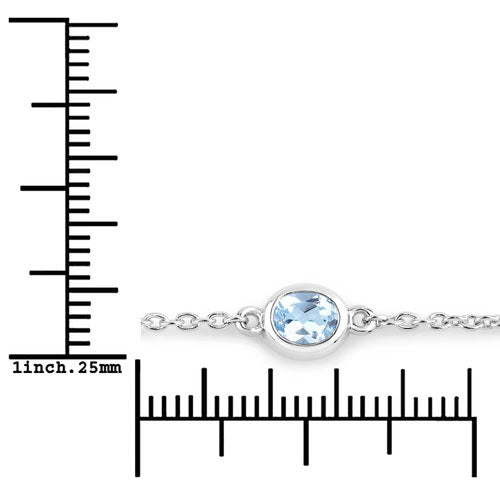 1.80 Carat Genuine Blue Topaz .925 Sterling Silver Bracelet Bids.com