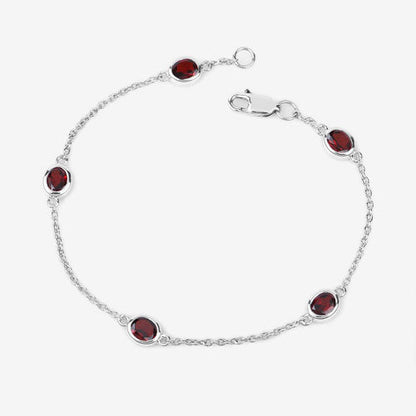 2.25 Carat Genuine Garnet .925 Sterling Silver Bracelet Bids.com