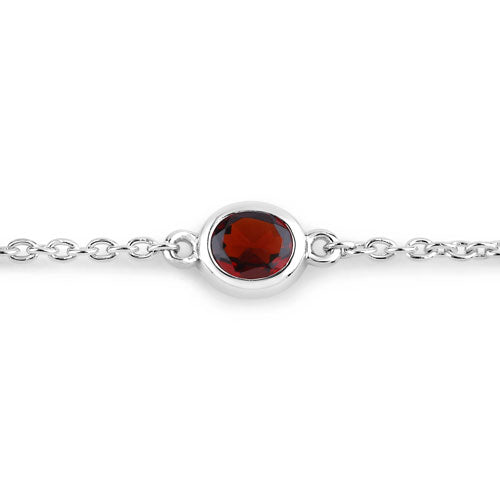 2.25 Carat Genuine Garnet .925 Sterling Silver Bracelet Bids.com