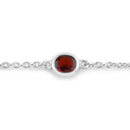2.25 Carat Genuine Garnet .925 Sterling Silver Bracelet Bids.com