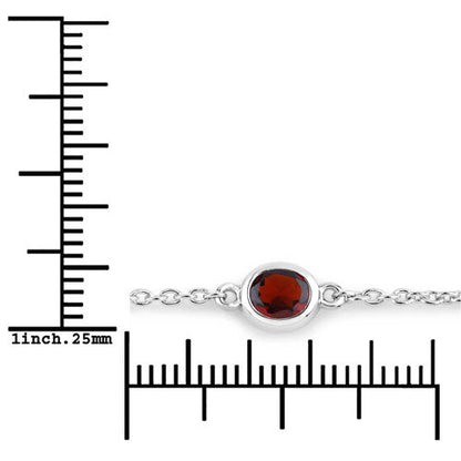2.25 Carat Genuine Garnet .925 Sterling Silver Bracelet Bids.com