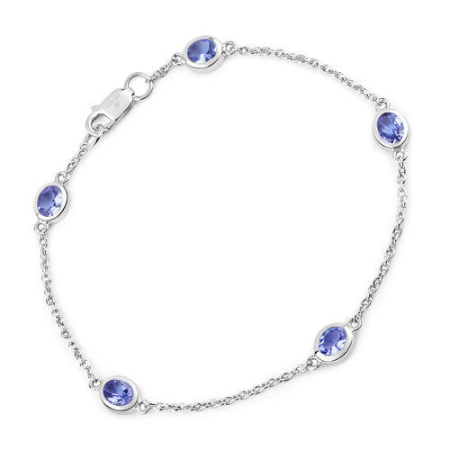 1.65 Carat Genuine Tanzanite .925 Sterling Silver Bracelet Bids.com