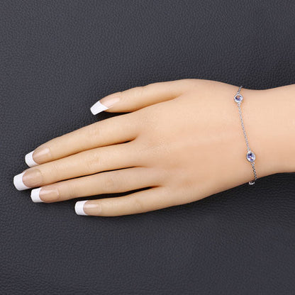 1.65 Carat Genuine Tanzanite .925 Sterling Silver Bracelet Bids.com