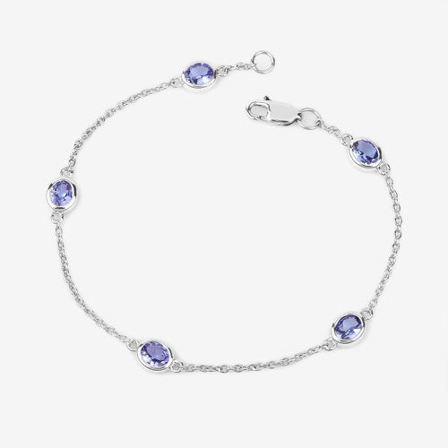 1.65 Carat Genuine Tanzanite .925 Sterling Silver Bracelet Bids.com