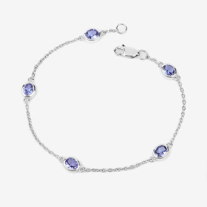 1.65 Carat Genuine Tanzanite .925 Sterling Silver Bracelet Bids.com