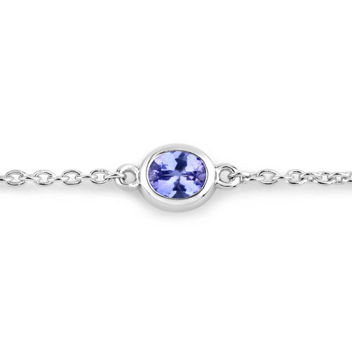 1.65 Carat Genuine Tanzanite .925 Sterling Silver Bracelet Bids.com