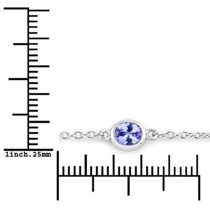 1.65 Carat Genuine Tanzanite .925 Sterling Silver Bracelet Bids.com