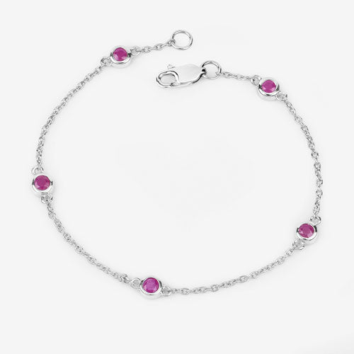 0.65 Carat Genuine Ruby .925 Sterling Silver Bracelet Bids.com