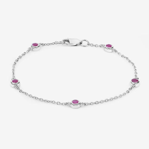 0.65 Carat Genuine Ruby .925 Sterling Silver Bracelet Bids.com