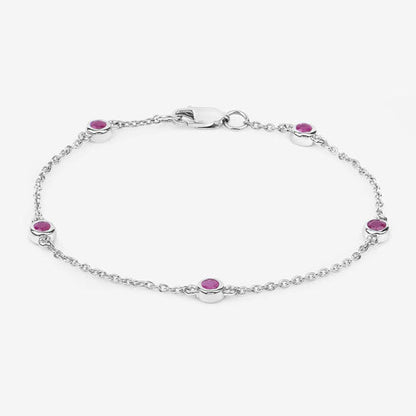 0.65 Carat Genuine Ruby .925 Sterling Silver Bracelet Bids.com