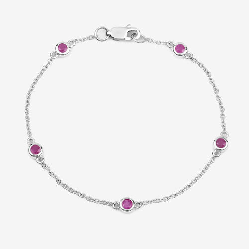 0.65 Carat Genuine Ruby .925 Sterling Silver Bracelet Bids.com