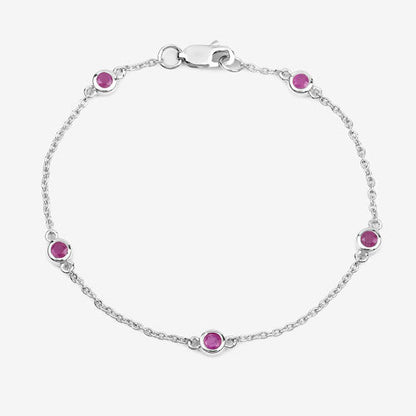 0.65 Carat Genuine Ruby .925 Sterling Silver Bracelet Bids.com