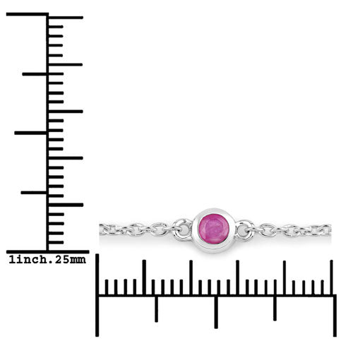 0.65 Carat Genuine Ruby .925 Sterling Silver Bracelet Bids.com