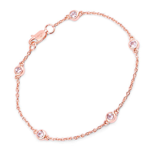 0.45 Carat Genuine Morganite .925 Sterling Silver Bracelet Bids.com