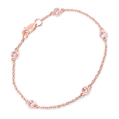 0.45 Carat Genuine Morganite .925 Sterling Silver Bracelet Bids.com