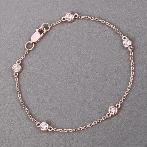 0.45 Carat Genuine Morganite .925 Sterling Silver Bracelet Bids.com