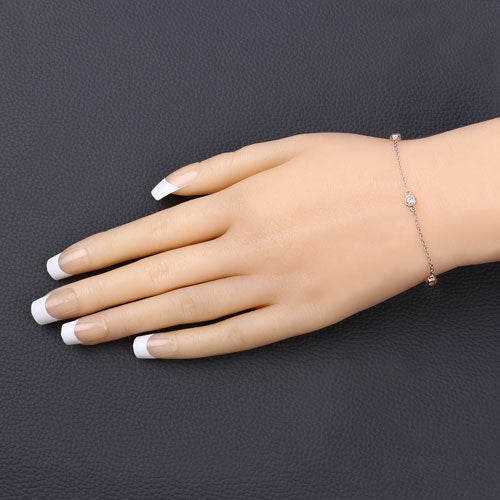 0.45 Carat Genuine Morganite .925 Sterling Silver Bracelet Bids.com