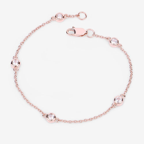 0.45 Carat Genuine Morganite .925 Sterling Silver Bracelet Bids.com
