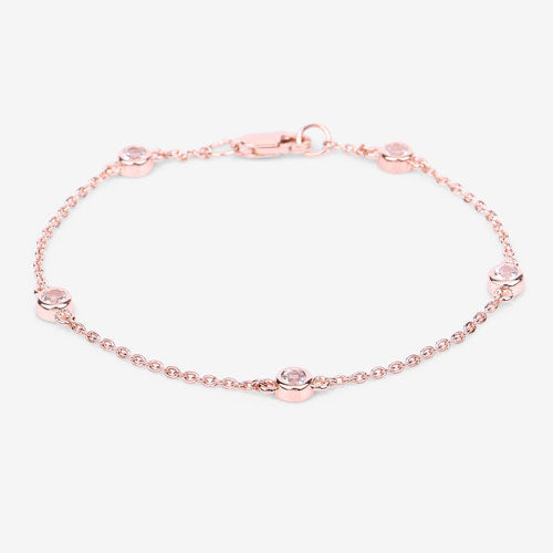 0.45 Carat Genuine Morganite .925 Sterling Silver Bracelet Bids.com