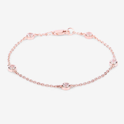0.45 Carat Genuine Morganite .925 Sterling Silver Bracelet Bids.com