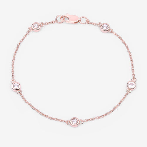 0.45 Carat Genuine Morganite .925 Sterling Silver Bracelet Bids.com