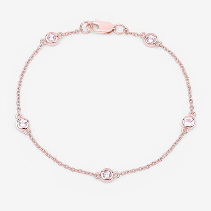 0.45 Carat Genuine Morganite .925 Sterling Silver Bracelet Bids.com