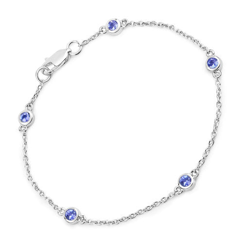 0.50 Carat Genuine Tanzanite .925 Sterling Silver Bracelet Bids.com