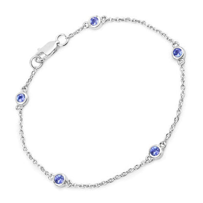 0.50 Carat Genuine Tanzanite .925 Sterling Silver Bracelet Bids.com