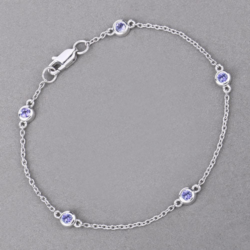 0.50 Carat Genuine Tanzanite .925 Sterling Silver Bracelet Bids.com