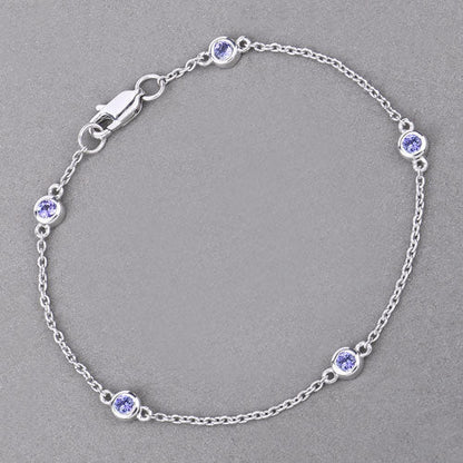0.50 Carat Genuine Tanzanite .925 Sterling Silver Bracelet Bids.com