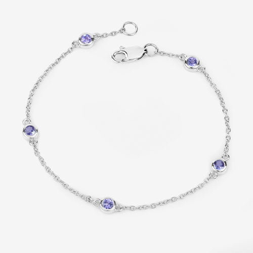 0.50 Carat Genuine Tanzanite .925 Sterling Silver Bracelet Bids.com
