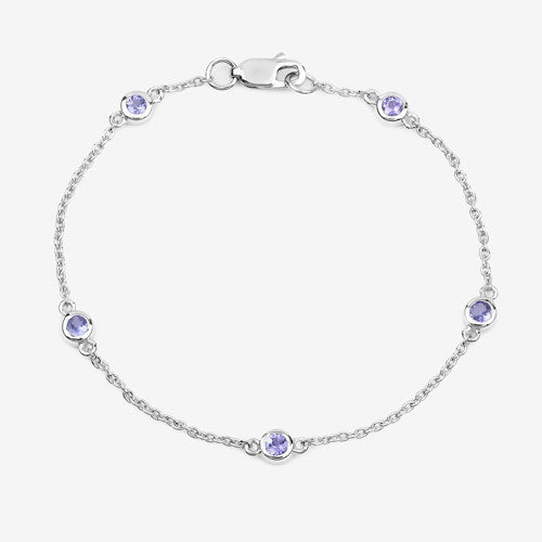 0.50 Carat Genuine Tanzanite .925 Sterling Silver Bracelet Bids.com